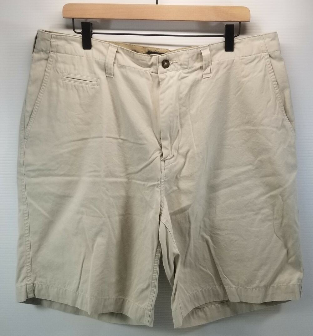 a3) Men's St. Johns Bay Cotton Khaki Shorts Size 38 Full Length 21" - 9" Inseam
